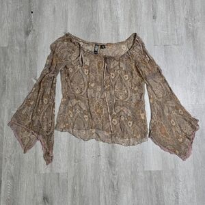 Vintage Laundry By Shelli Segal 100% Silk Blouse Top Medium